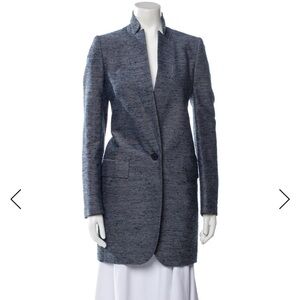 Stella McCartney Blue Silk Blend Bryce Coat